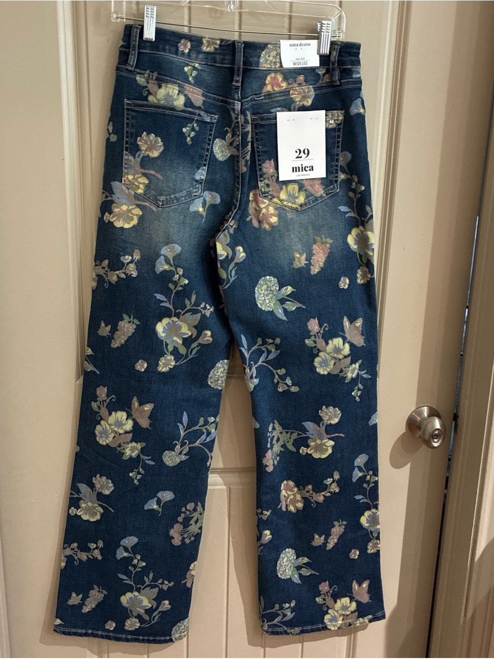 Mica Floral Print Wide-Leg Jeans — Blue - Picture 5 of 9